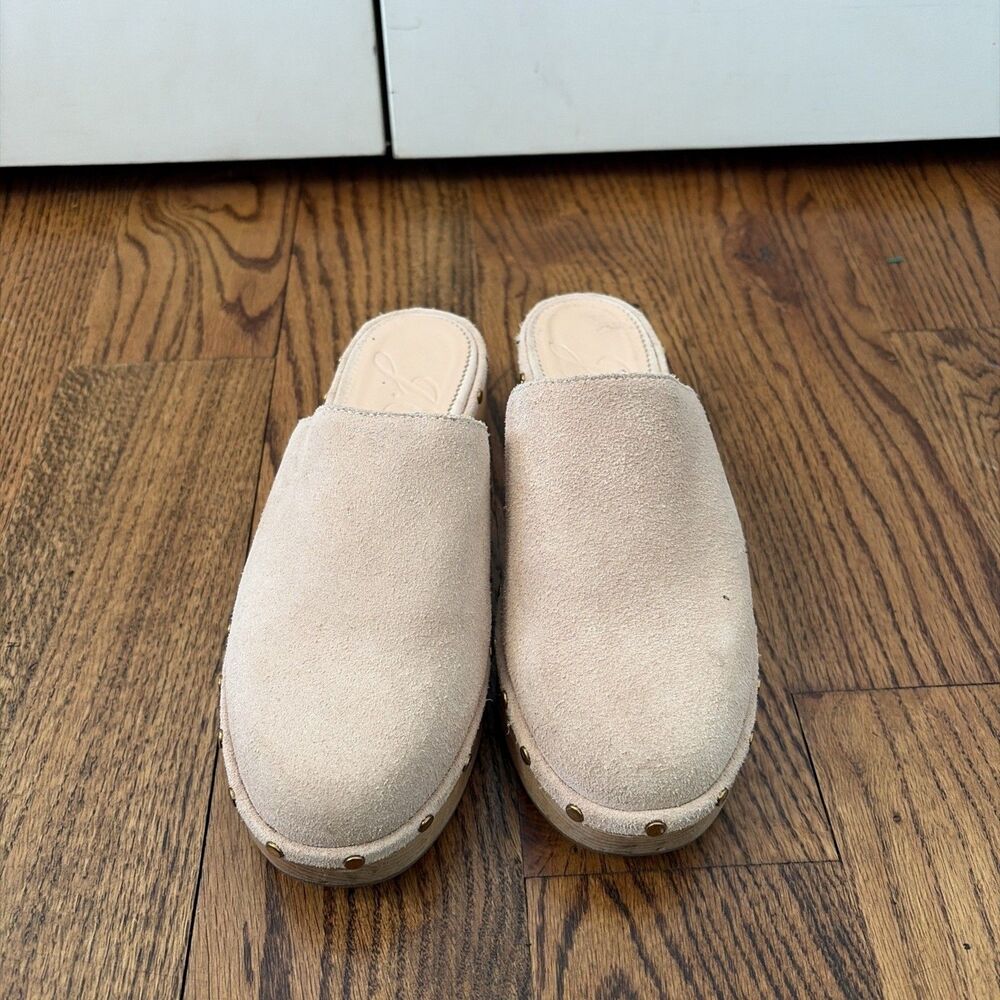 J. Crew Suede Leather Dakota Clogs Studded Boho Hippie Chic Wooden Women’s 6.5 - Picture 2 of 6